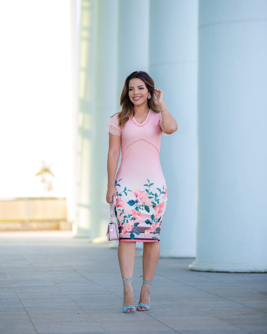 vestido pink tubinho